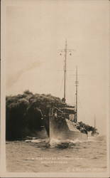 U.S. Destroyer working up a smoke screen Ships Postcard Postcard Postcard