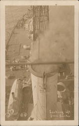 Looking Aft from Foretop on a Navy Ship Postcard