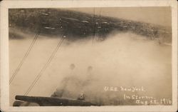 U.S.S. New York - In Storm - Aug. 22, 1916 Postcard