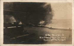 USS new York Discharging Her Guns at a Target Postcard