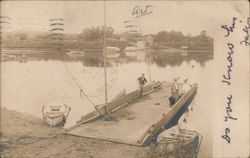 Pier with Boats and People Mohawk River Postcard