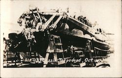 USS Cassin (DD-43), Torpedoed October 1917 Ships Postcard Postcard Postcard