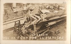 U.S>S. Cassin - Work of a German Submarine Ships Postcard Postcard Postcard