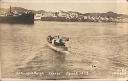 Admirals Barge Azores April 1919 Postcard