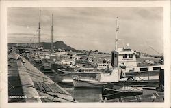 Group of Sampan Boats in Hawaii Postcard Postcard Postcard