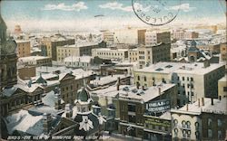 Bird's-Eye View from Union Bank Winnipeg, MB Canada Manitoba Postcard Postcard Postcard