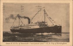 Ocean S.S. Co. of Savannah "Savannah Line" S.S. City of Birmingham Boats, Ships Postcard Postcard Postcard