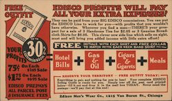 Edisco Profits Will Pay All Your Extra Expenses! Advertising Postcard Postcard Postcard