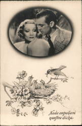 Marlene Dietrich and Gary Cooper in Desire Actors Postcard Postcard Postcard