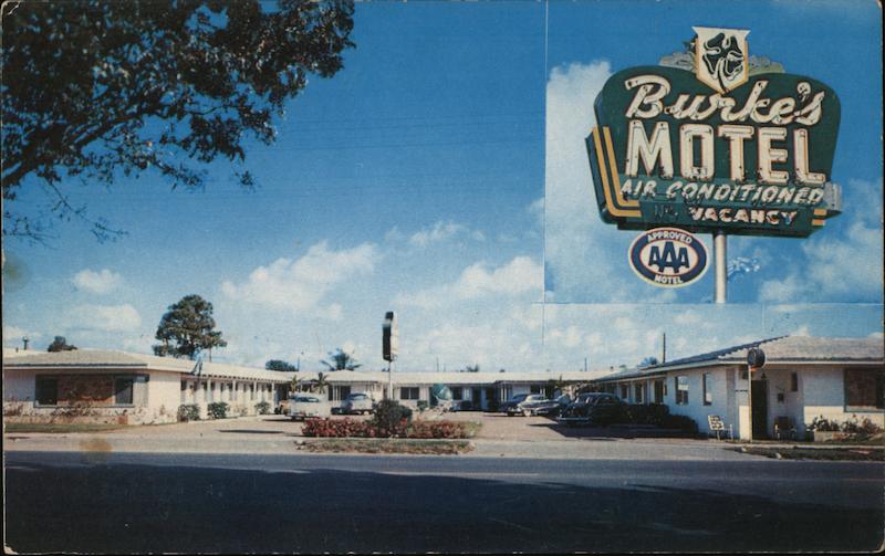 Burke's Motel Miami, FL Postcard