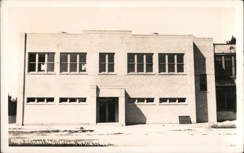 High School Auditorium White Cloud, MI Postcard