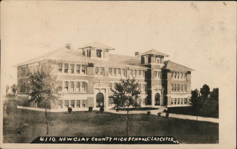 New Clay County High School Clay Center, KS Postcard