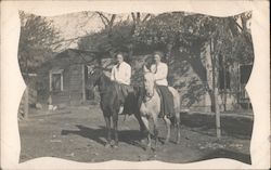 Two Women On Horses Postcard Postcard Postcard