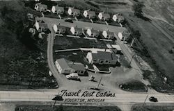 Aerial View of Travel Rest Cabins Postcard