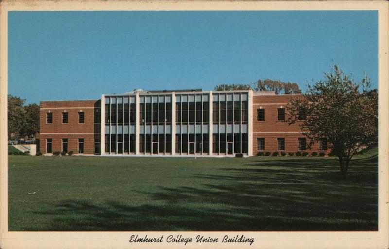 Elmhurst College Union Building Illinois Postcard