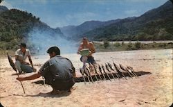 Roasting Fish on Yelapa Postcard