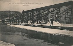 Harvesting Ice at Rockland Lake New York Postcard Postcard Postcard