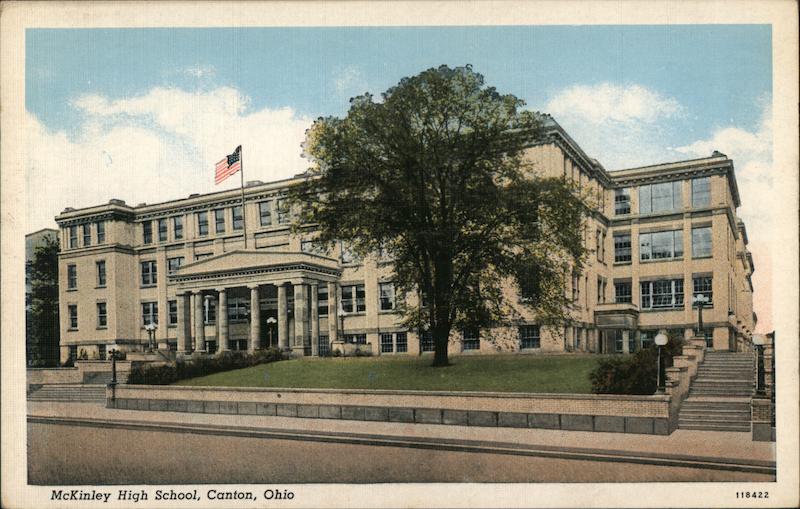 McKinley High School Canton, OH Postcard