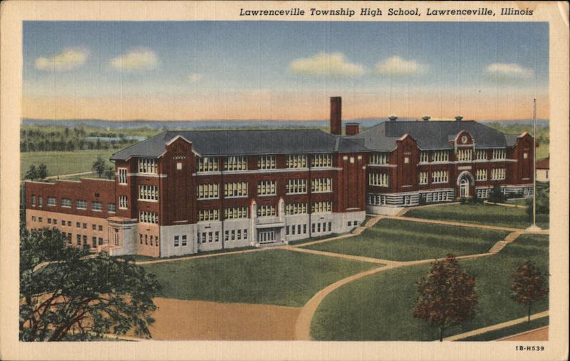 Lawrenceville Township High School Illinois Postcard