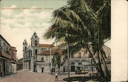 Empedrado St. and Cathedral Postcard