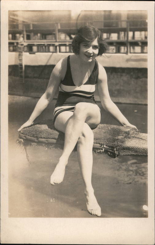 Woman In Swimsuit Swimsuits Pinup Postcard