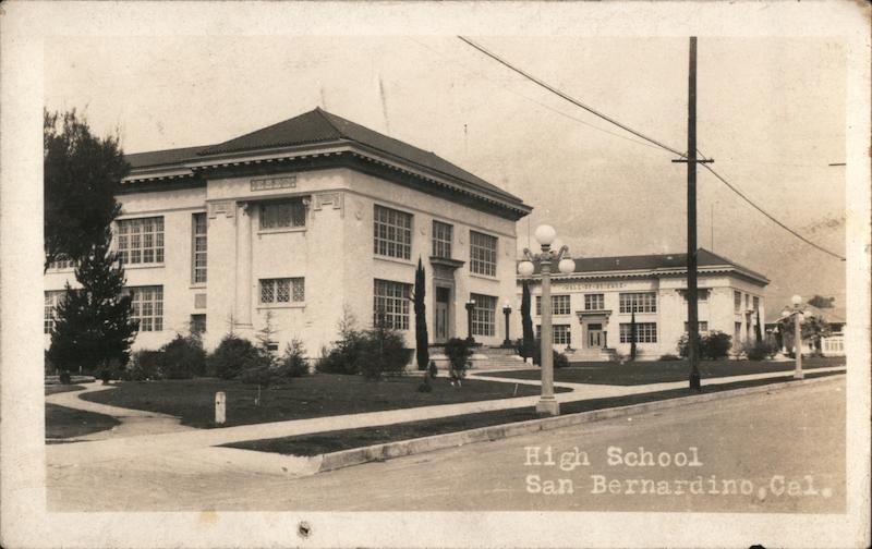 High School San Bernardino, CA Postcard