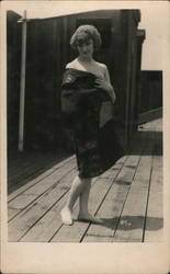 Woman in coat Swimsuits & Pinup Postcard Postcard Postcard