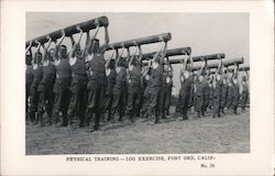 Pysical Training - Log Exercise Fort Ord, CA Postcard Postcard Postcard