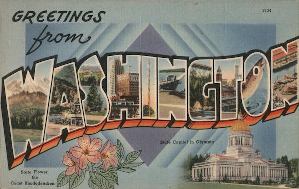 Greetings from Washington Postcard