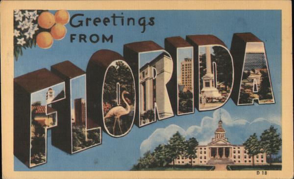 Greetings From Florida Postcard