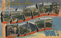 Greetings from Skyline Drive Virginia Postcard Postcard Postcard