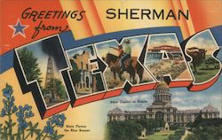 Greetings from Sherman Texas Postcard Postcard Postcard