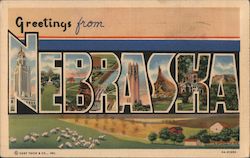 Greetings from Nebraska Postcard Postcard Postcard