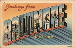 Greetings from Baltimore Postcard