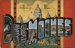 Greetings from Des Moines Iowa Postcard Postcard Postcard