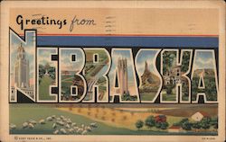 Greetings from Nebraska Postcard