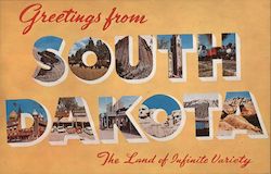 Greetings from South Dakota Postcard Postcard Postcard