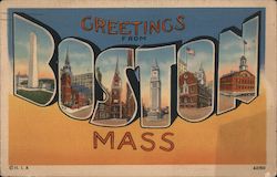 Greetings from Boston Postcard