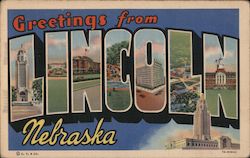 Greetings from Lincoln Nebraska Postcard Postcard Postcard