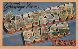 Greetings from Galveston Beach Postcard