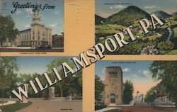 Greetings from Williamsport Pennsylvania Postcard Postcard Postcard