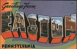 Greetings from Easton Pennsylvania Postcard Postcard Postcard