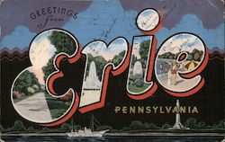 Greetings from Erie Pennsylvania Postcard Postcard Postcard