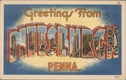 Greetings from Pittsburgh Pennsylvania Postcard Postcard Postcard