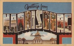 Greetings from Harrisburg Pennsylvania Postcard Postcard Postcard