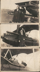 Lot of 3 Snapshots: Early Aviator and Biplane Aircraft Original Photograph Original Photograph Original Photograph