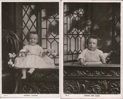 Set of 2: Baby Girl "Mumma's Darling" "Looking for Daddy" Postcard