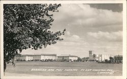 Barracks and Point Theatre - Fort Sam Postcard