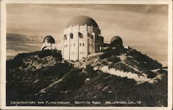 Observatory and Planetarium Griffith park Hollywood, CA Postcard Postcard Postcard