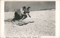 Skiers on Cranmore Mountain Postcard